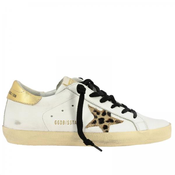 Golden Goose Outlet: Superstar sneakers in leather with animalier calf