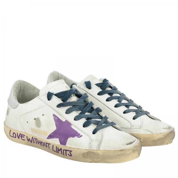 Golden Goose Outlet Superstar leather sneakers with painted star and