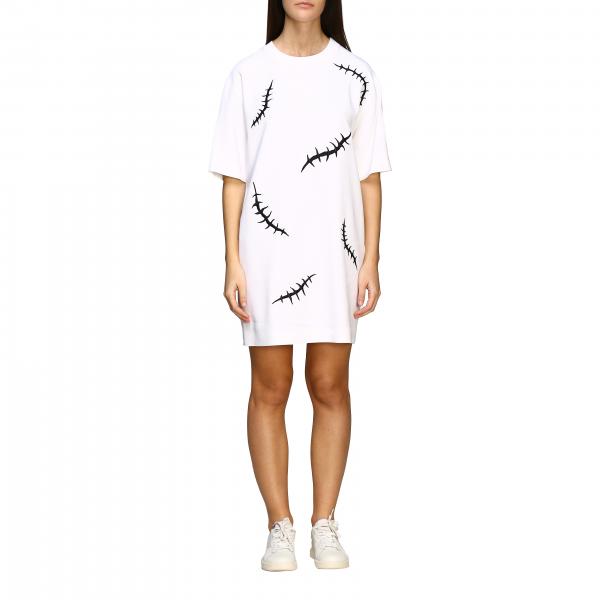 Robe Moschino Couture en cady avec cicatrices