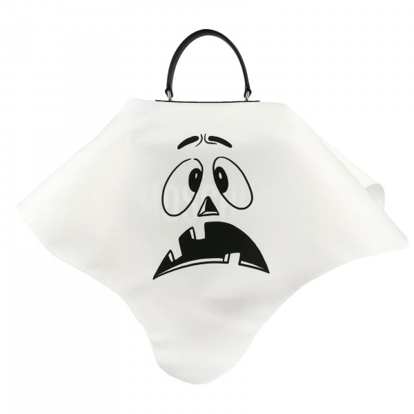 Borsa Moschino Couture Halloween Collection in pelle con rivestimento in nylon e stampa Pumpkin Face