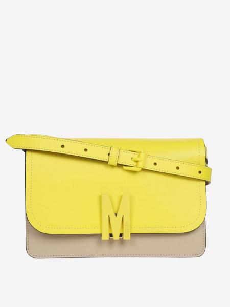 Moschino Couture Outlet: shoulder bag in bicolor leather with logo ...