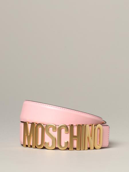 Ремень из кожи с металлической бляшкой Женское Moschino Couture