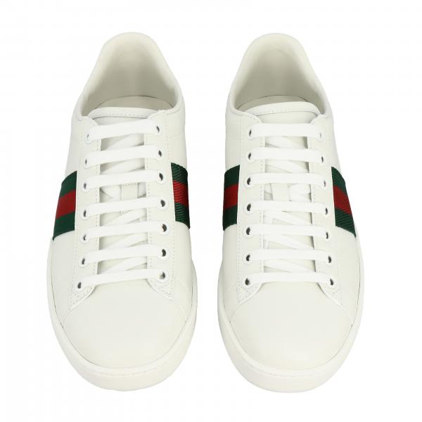 GUCCI: New Ace sneakers in leather with Web bands | Sneakers Gucci ...