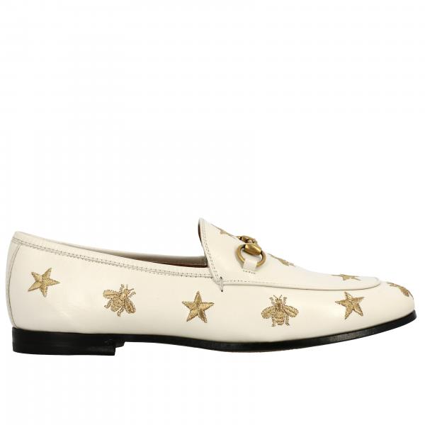 GUCCI: Jordan loafer in smooth leather with metal clamp and star