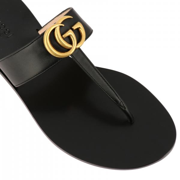 gucci marmont leather thong sandals