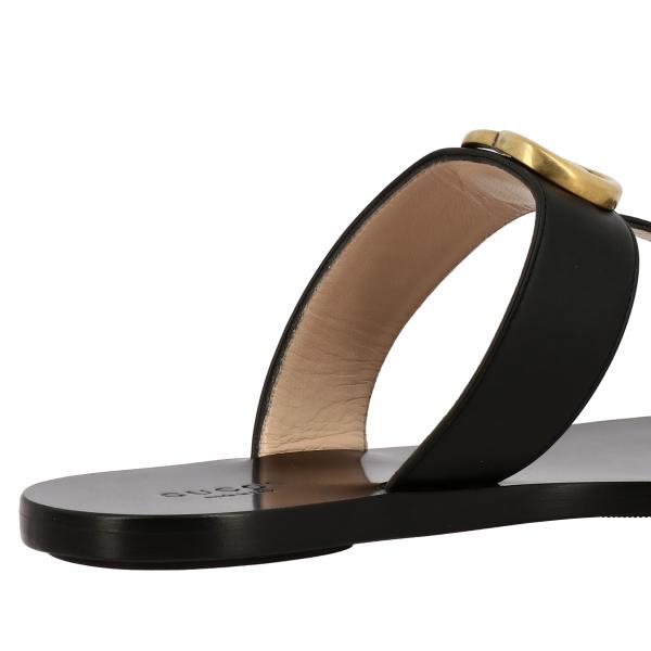 gucci marmont leather thong sandals