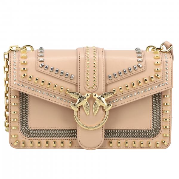 Pinko Love leather bag with studs