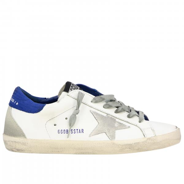 GOLDEN GOOSE: Superstar leather sneakers with star - White | Golden ...