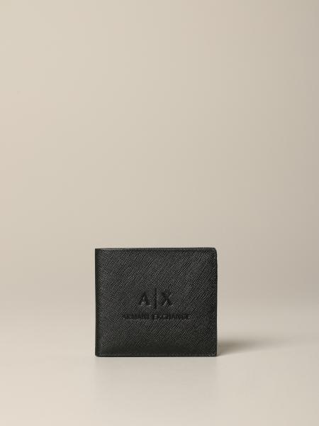 Armani Exchange Outlet: wallet in saffiano synthetic leather - Black | Armani  Exchange wallet 958098 CC223 online on 