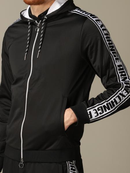 Armani Exchange Outlet Sweatshirt With Hood And Zip Sweatshirt Armani Exchange Men Black Sweatshirt Armani Exchange 3hzmfm Z8m8z Giglio En