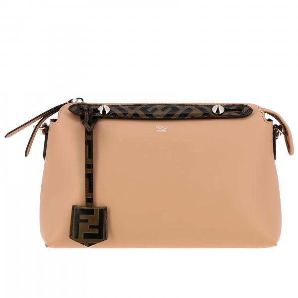 FENDI By the way leather bag with FF details Blush Pink Fendi