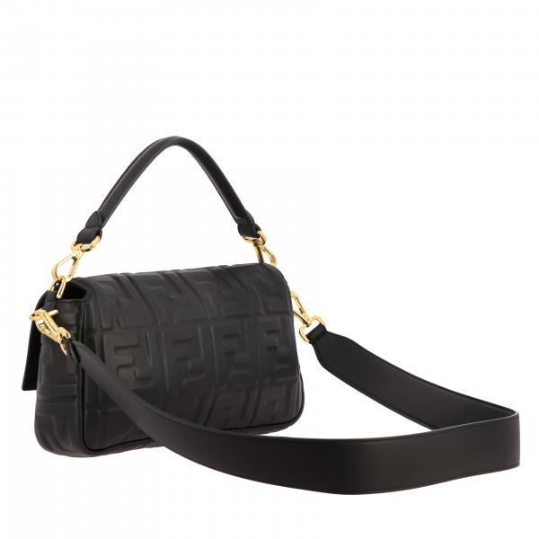 Baguette Fendi bag in leather with embossed logo Crossbody Bags Fendi