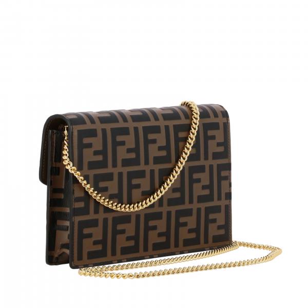 FENDI: Wallet bag in leather with embossed FF monogram | Mini Bag Fendi ...