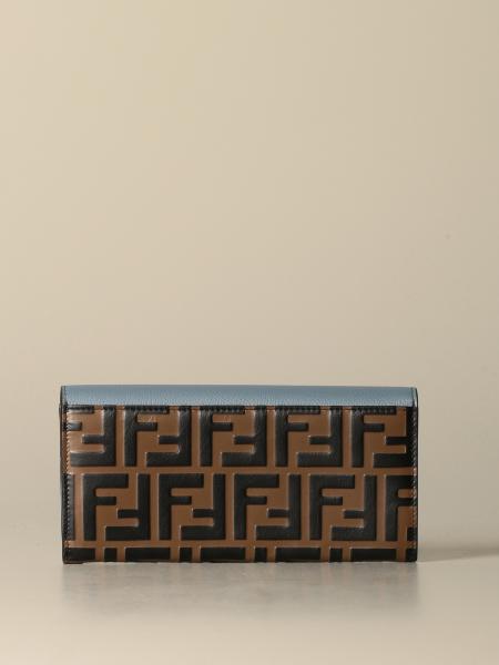 FENDI: continental wallet in leather with embossed FF monogram | Wallet ...