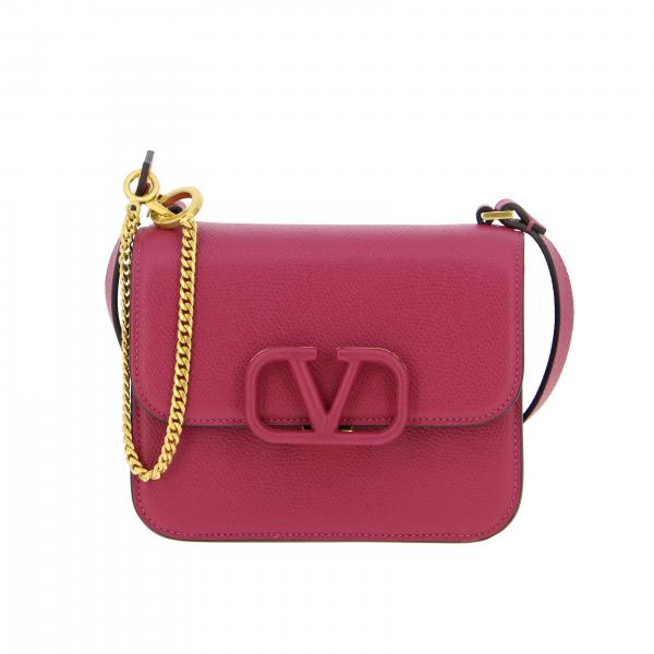 Valentino Garavani Mini Vsling Grainy Calfskin Handbag In Cyclamen Pink
