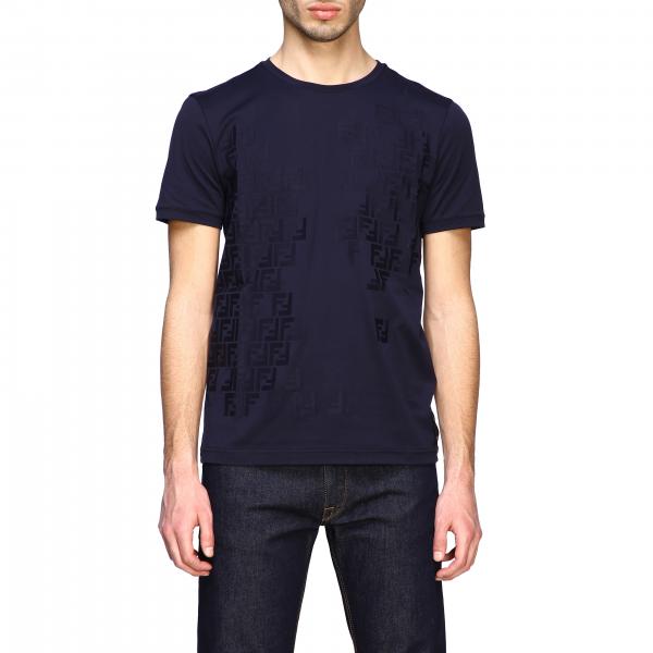 FENDI: t-shirt for men - Blue | Fendi t-shirt FY0894 AAOD online at ...