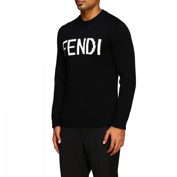 FENDI: crew neckline sweater with logo | Sweater Fendi Men Black ...