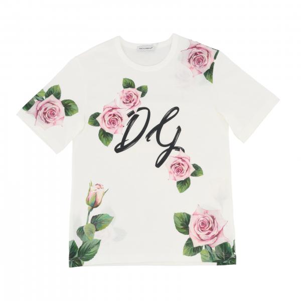 Футболка с коротким рукавом и принтом Детское Dolce & Gabbana
