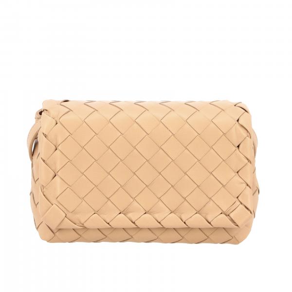 BOTTEGA messenger bag in woven nappa leather Blush Pink