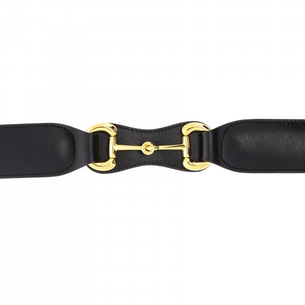 GUCCI: leather belt with metal clamp - Black | Gucci belt 600636 1NS0G ...