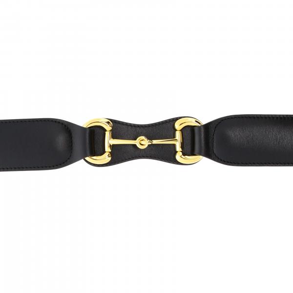 GUCCI: leather belt with metal clamp | Belt Gucci Women Black | Belt ...