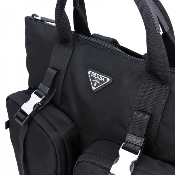 PRADA: nylon shopping bag / backpack with triangular logo | Bags Prada ...