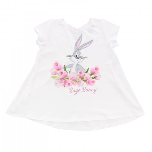 T-shirt à manches courtes Monnalisa avec imprimé bugs bunny et strass