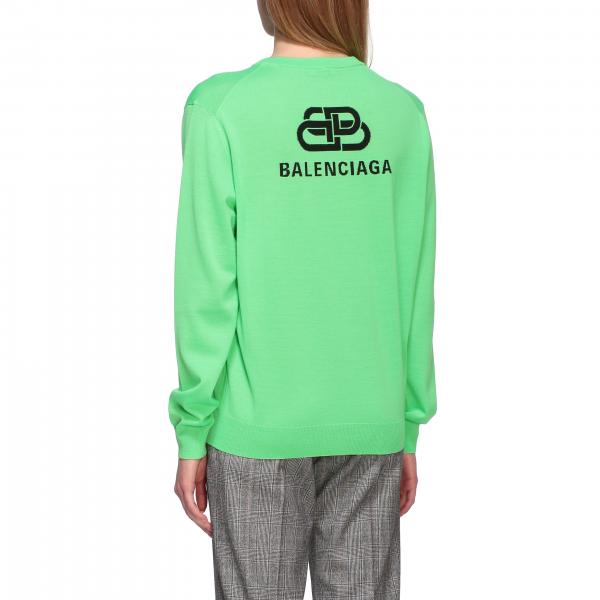 BALENCIAGA: shirt with back logo | Sweater Balenciaga Women Green ...