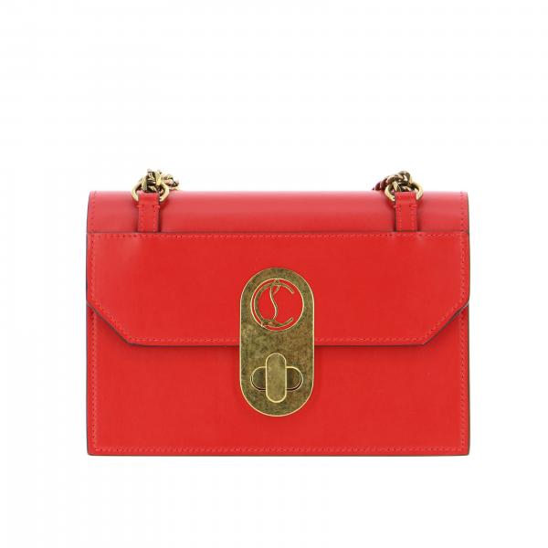 CHRISTIAN LOUBOUTIN: Elisa leather bag - Red | Crossbody Bags Christian ...