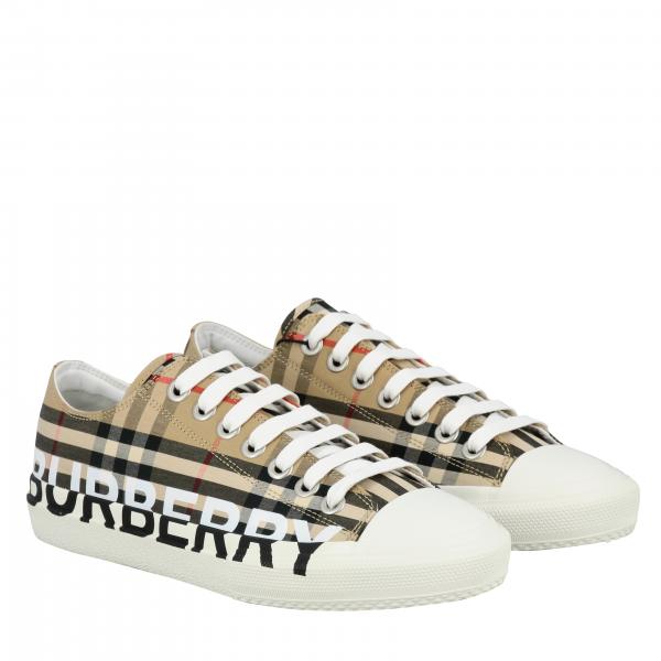 Burberry Outlet: vintage check cotton sneakers with logo | Sneakers ...