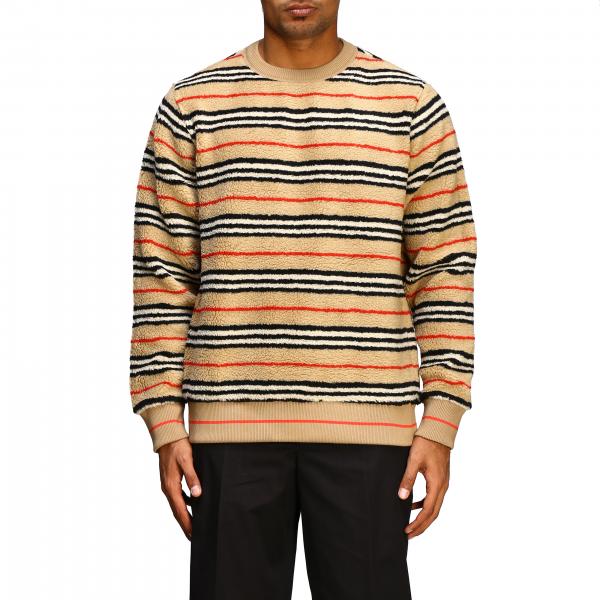 Burberry Outlet: t-shirt round neck and striped pattern - Beige sweater 8022226 on GIGLIO.COM