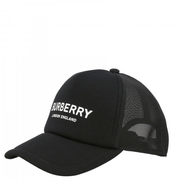 Burberry Outlet: baseball and cotton baseball cap - Black | Burberry