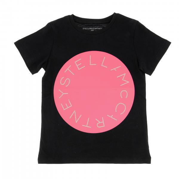 Stella Mccartney Outlet: short-sleeved T-shirt with logo print - Black