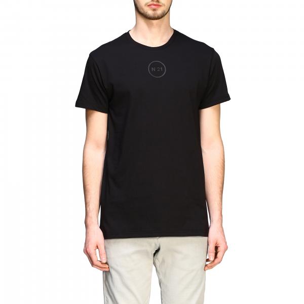 N° 21 Outlet: N ° 21 T-shirt with tone-on-tone mini rubber logo - Black ...