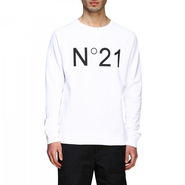 N° 21 für Herren: N ° 21 Sweatshirt mit Rundhalsausschnitt und kontrastierendem Logo