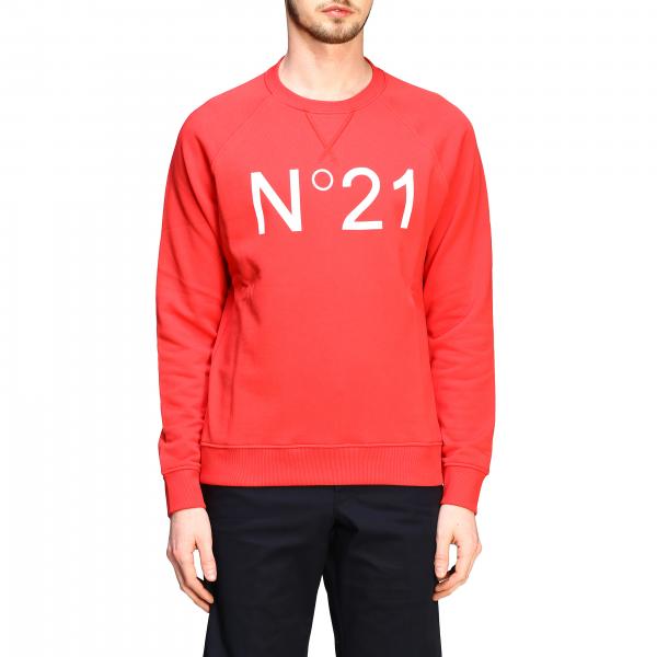 N° 21 für Herren: N ° 21 Sweatshirt mit Rundhalsausschnitt und kontrastierendem Logo