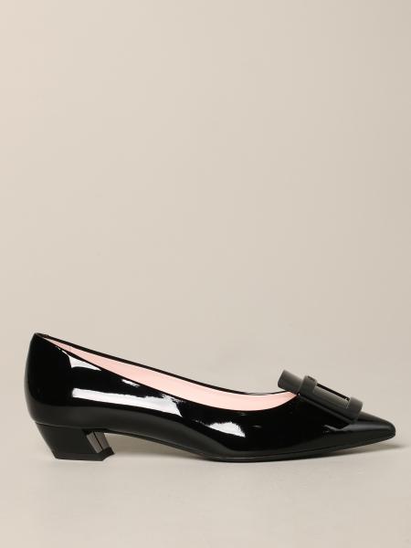 roger vivier black patent flats