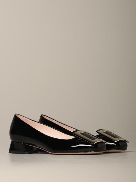 roger vivier black patent flats