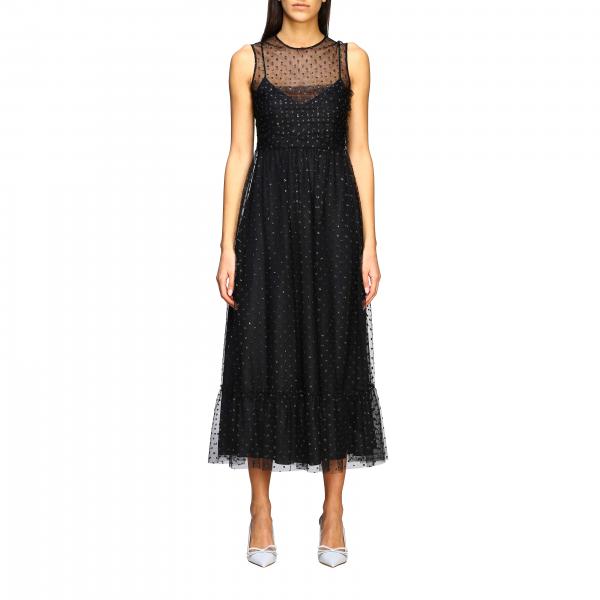 Overvloed Stemmen ik heb nodig Red Valentino Outlet: Long dress in tulle with glitter polka dots - Black | Red  Valentino dress TR3VAL00 4RL online on GIGLIO.COM