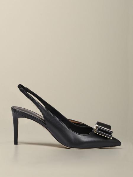 Salvatore Ferragamo Zeri Sling back aus Leder mit Schleife zurückschleudern