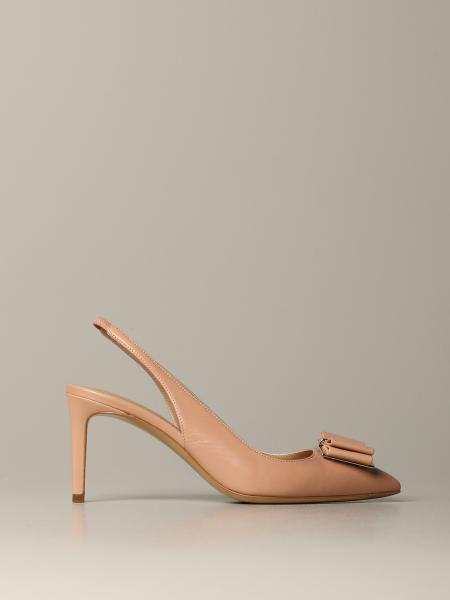 Salvatore Ferragamo Zeri Sling back aus Leder mit Schleife zurückschleudern