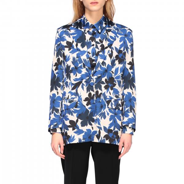 Boutique Moschino Outlet: jacket in floral patterned cady - Blue ...