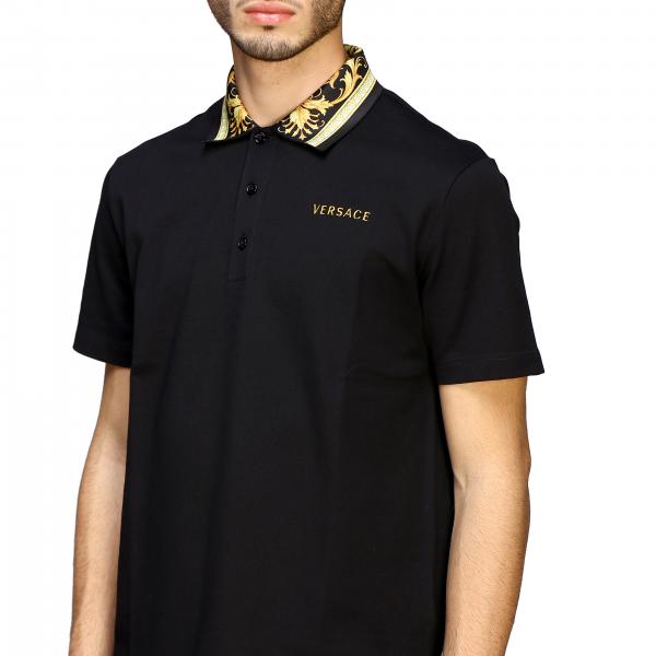 versace baroque collar polo shirt