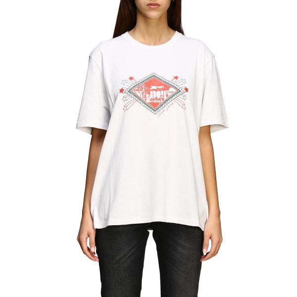 Saint Laurent mujer: Camiseta de manga corta de Saint Laurent con estampado jardin majorelle y logo