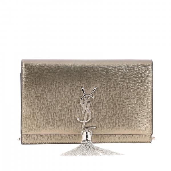 Saint Laurent Outlet: Monogram kate chain wallet bag in laminated ...