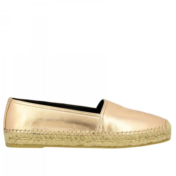 Saint Laurent espadrilles in laminated leather with embossed logo