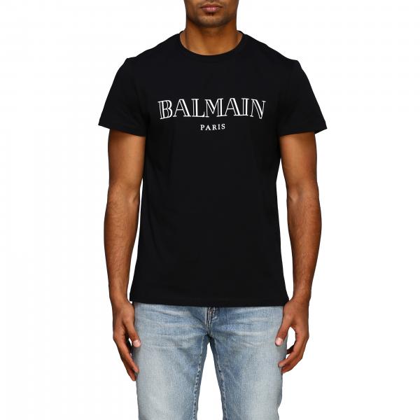 BALMAIN: t-shirt for men - Black | Balmain t-shirt TH11601I312 online ...