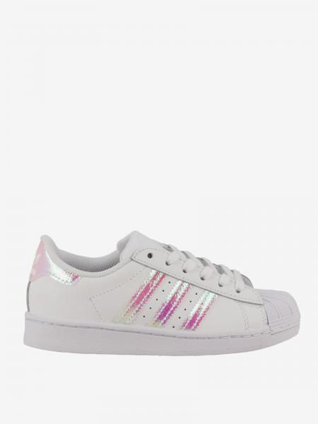 Adidas Originals Outlet: Superstar sneakers leather with logo - White Adidas Originals shoes FV3147 online on GIGLIO.COM