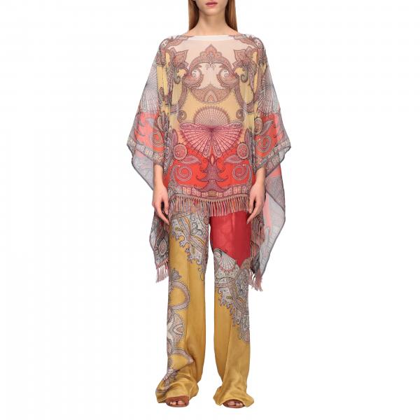 Etro 印花雪纺罩衫上衣
