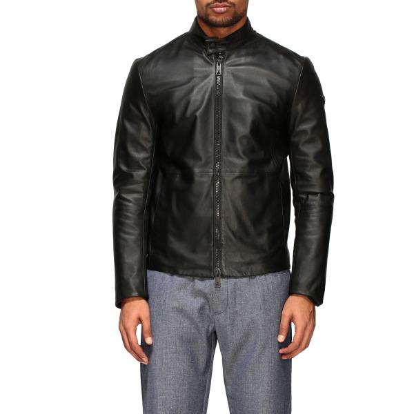 Emporio Armani Outlet: leather nail - Black | Emporio Armani jacket ...